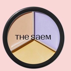 The Saem Cover Perfection Triple Pot Concealer 13.2g, 04 Tone Up Beige, 1 unit / 더샘 커버 퍼펙션 트리플 팟 컨실러 13.2g, 04 톤업 베이지, 1개