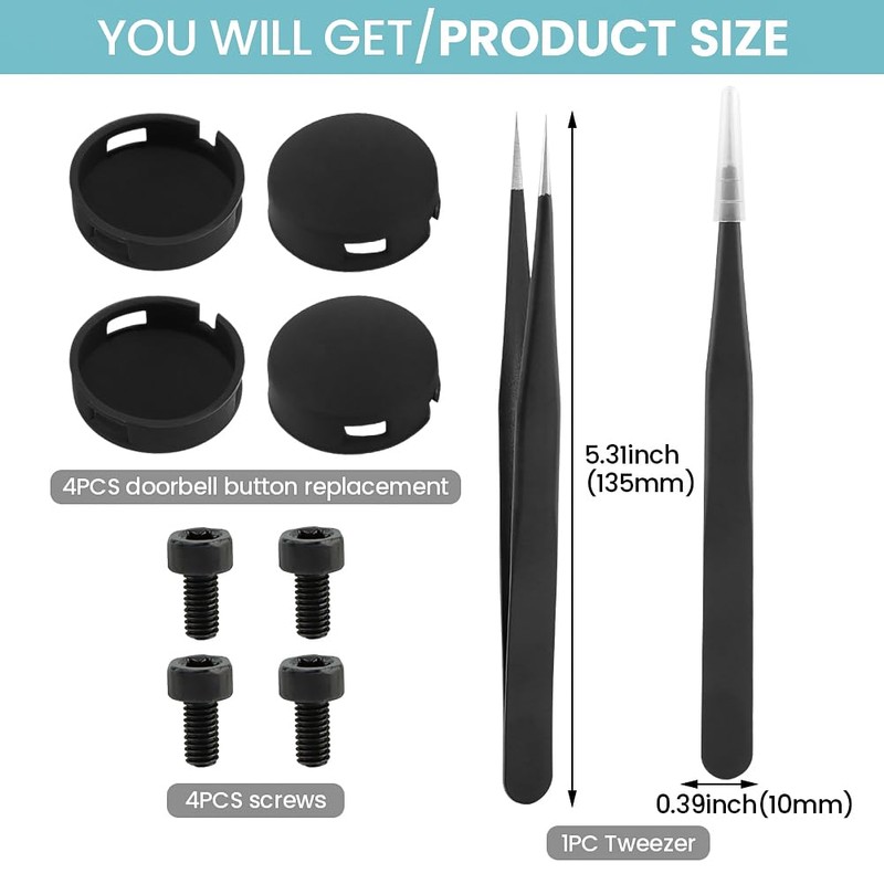 Doorbell Button Replacement, Round Doorbell Push Button Replacement with Screws,