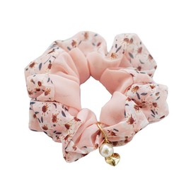 Elegant Floral Chiffon Hair Tie for Women – Soft and Stylish Scrunchie, Feminine Hair Accessory (1-Pink)