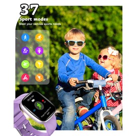 AYATAHA Smartwatch for Kids, Smartwatch Fitness Tracker for Boys Girls, Children's Activity Watch 37 Sports Modes SMS Notification, Full Touchscreen for Boys Girls IP67, Red