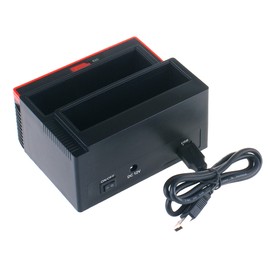 Hard Drive Docking Station USB 2.0 to SATA External HDD with 2-Port Hub, Offline Clone Function for 2.5 Inch & 3.5 Inch HDD SSD SATA I/II/II,Card Reader TF/SD/XD/CF/MS/M2