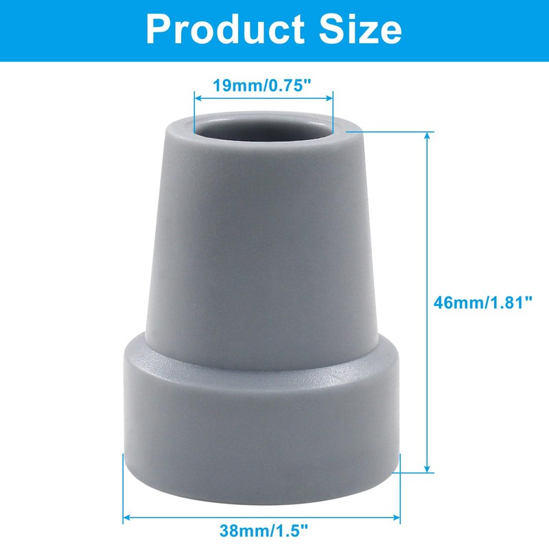 Bonsicoky 4 Pack Rubber Cane Tips 3/4 Inch - Heavy