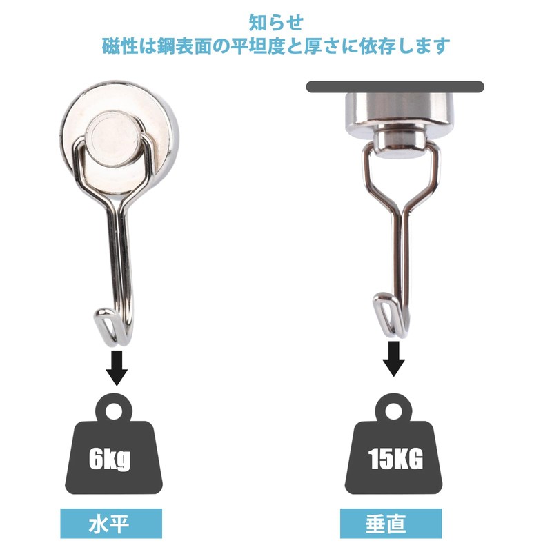 BOCHUANG 12 Pcs Magnetic Hooks, Diameter 0.8 inches (20 mm),