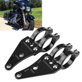 Motorcycle Headlight Mounting Bracket Clamps Double Pack Adjustable Bracket for 38-41mM 1.5-1.6 Inch Head Lamp Fork, #815