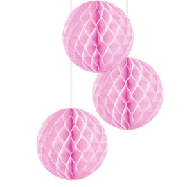 EinsSein 3 x Honeycomb Balls Supreme Pink Diameter 30 cm Wedding Honeycomb Ball Decoration Lantern