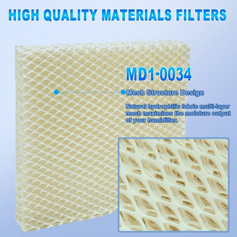 LIYYOO MD1-0034 Humidifier Filters, Replacement Humidifier Wick Compatible with Vornado