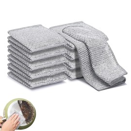 Multipurpose Wire Miracle Cleaning Cloths, New Upgraded Triple-Layer Wire Dishcloth,Suitable for Both Dry and Wet use - Kitchen Household Multi-Purpose Cleaning Cloth(10 Pieces)