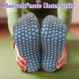 Yoga Socken Damen Stoppersocken, Pilates Socken Verdickte Rutschfestesocken für Damen, Plush Thickened stoppersocken Yoga Pilates Ballett Tanz Barre Fitness Trampolin 4 Paar EU 35-40