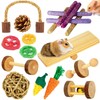 OVERTANG Hamster & Guinea Pig Toys - 18 Pcs Wooden