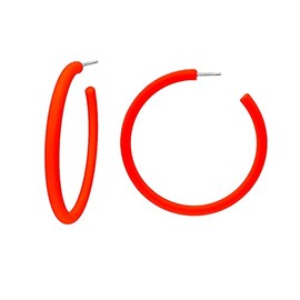 80 90s colorful star hoop earrings Colorful Big Hoop Earrings Retro Neon Earrings Dangle Earrings for Women (BIG C Orange), Metal