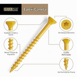 Deck Plus 48418 - Tornillos para madera #10 x 3 pulgadas, color bronceado, caja de 1 libra