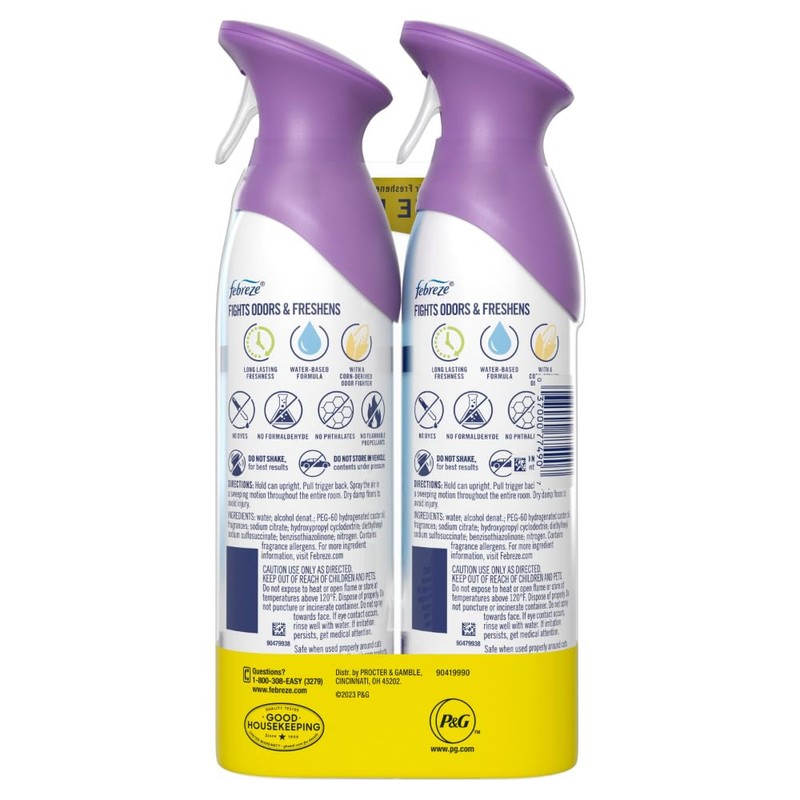 Febreze Air Freshener Spray, Odor-Fighting Room Spray, Mediterranean Lavender Scent,