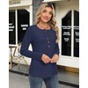 WNEEDU Sweatshirt for Women Henley Tunic Tops - Casual Long