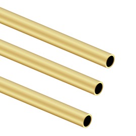 iMeistek Brass Round Tube, 10mm OD 1mm Wall Thickness 300mm Length Seamless Straight Pipe Tubing for DIY Crafts 3Pcs