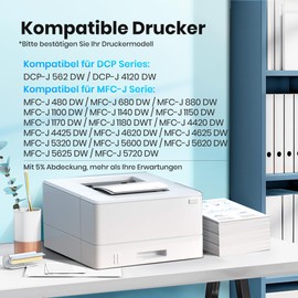 Glliter LC223XL Printer Cartridges LC223 for Brother LC223 for Brother MFC J5320DW Cartridges Compatible with Brother MFC J4620DW J480DW J4420DW J5625DW J880DW for Brother DCP J4120DW Cartridges (Pack