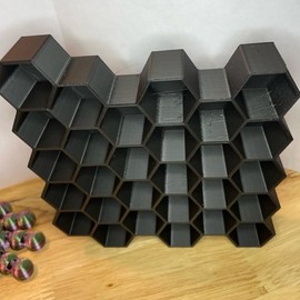 MICRO Honeycomb Shelf for Bee Storage - 3D Printed Design - Color: Black