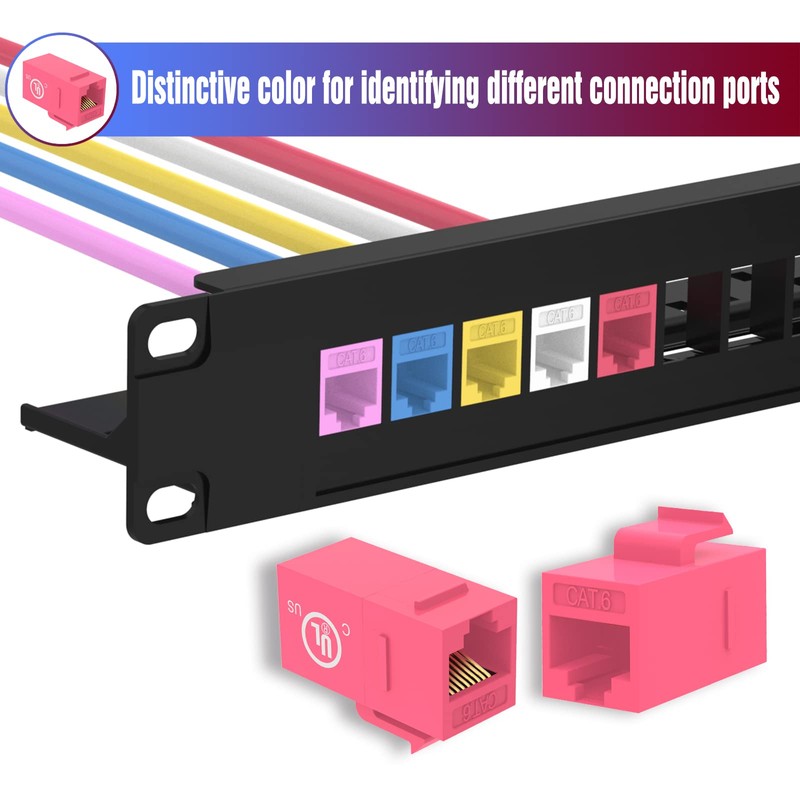 VCE Acoplador RJ45 Cat6 Keystone Jack Hembra a Hembra Ethernet