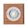Modern Living Square Wireless Doorbell in Mahogany and Brushed Nickel