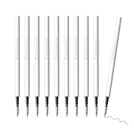 CFDXK Gel Pen Refills 0.5 for Click pens with Spring, Quick Drying Ink Pen Refills Black Smooth Writing pens for Journaling (0.5 MM Fine Tip, Pack of 10)