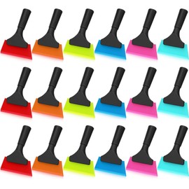 Datanly 18 Pcs Small Squeegee 5 Inch Window Tint Silicone Squeegee Cleaning with Non Slip Handle Wiper Window Tinting Tools for Car Glass Mirror Shower Bathroom Auto (6 Colors)