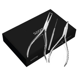 Suvorna Hair Extension Tools & Microlinks Hair Extensions Kit for Micro Link & Micro Ring - Beads Opener, Beads Closener & Needle Hook Tool Kit - Japanese Steel Professional Hair Loop & Styling Tool