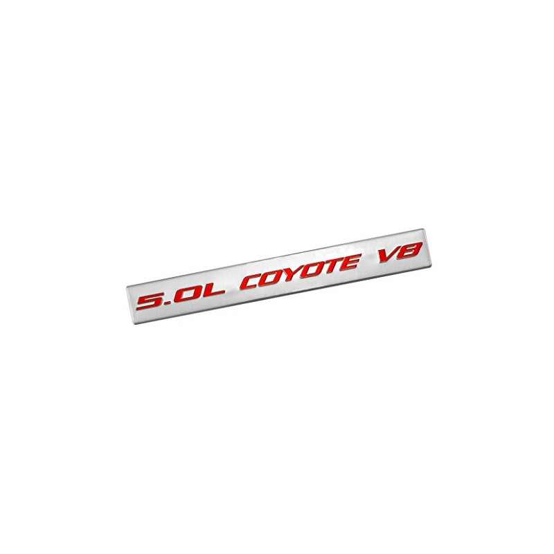 5.0L Coyote V8 RED on Silver Highly Polished Real Aluminum