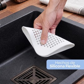 10 Filtros Multifuncionales Silicona para Desagüe Ventosa Coladera Drenaje Captador de Pelo para Baño Tapón de Silicona con Ventosa para Drenaje de Piso