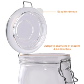 6pcs 4.5 Inch Silicone Replacement Gaskets for Jars Rubber Seals for 3.5 Inch Mouth Glass Jars (White)