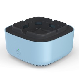 Innovative Negative Ion Ashtray Air Purification Remove Smoke Odor Smart Ashtray Desktop Small Ashtray with 1pc Aromatherapy Sky Blue