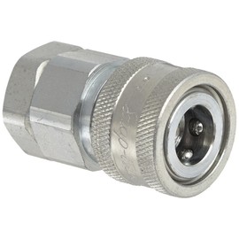 Snap-Tite VHC4-4F Zinc-Plated Steel H-Shape Quick-Disconnect Hose Coupling, Sleeve-Lock Socket, 1/4" NPTF Female x 1/4" Coupling Size