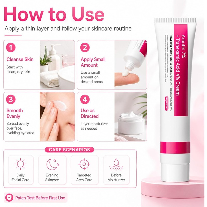 Arbutin 7% + Tranexamic Acid 4% Face Cream for Dark