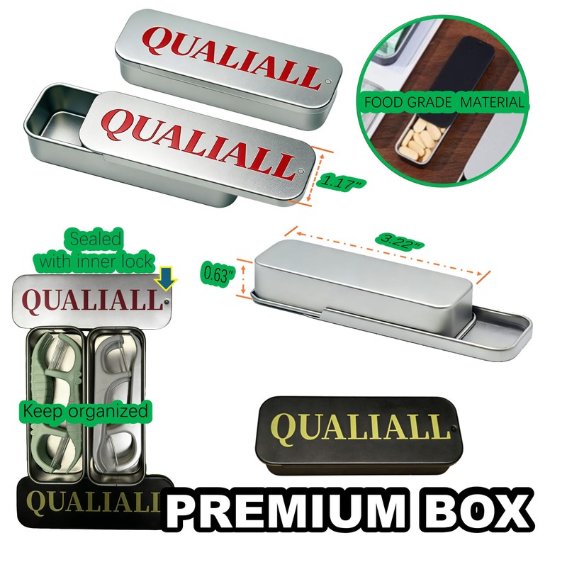 QUALIALL Travel Floss Picks Case, Mini Sealed Sliding Box, 10