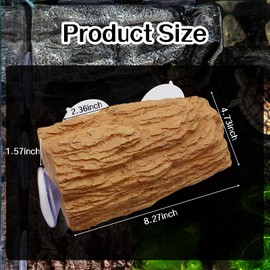 Turtle Basking Platform,Fish Tank Aquarium Tortoise Climbing Platform with 3 pcs Suction Cups,Float Resting Terrace for Frogs, Terrapins(Artificial Bark,Rock) (Yellow)