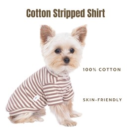 PupCorner Stripe Shirt for Small Dogs, Soft Stretchy Two-Legged Shirt for Puppy Kitty Cats, Shirt Teacup Chihuahua Yorkie Toy Poodle (Small)