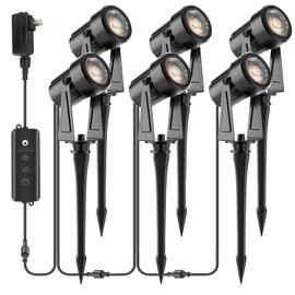 SUNTHIN Outdoor Landscape Lighting with Dusk to Dawn Sensor Controller, 6 Pack