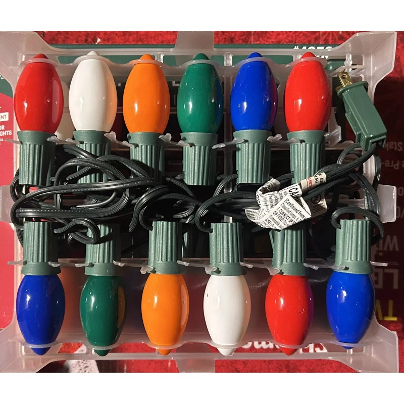 Holiday Living - (4 Sets) 25ct Multi-Color Ceramic C9 Lights