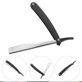 FRCOLOR Straight Razor for Men Barber Straight Edge Razor Manual Beard Shaver Metal Shaving Razor