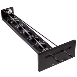 WE Games Shoot The Moon Game, Large 18 inches, Black Stained Solid Wood Board with Metal Ball and Rods, Retro Balancing Game for Family and Bar