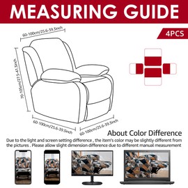 Jetclutch Recliner Chair Cover, Soft Non-slip Stretch Reclining Sofa Slipcover, Fashion Single Seat Sofa Couch Cover Decorative Furniture Protector for Home Living Room Bedroom Hotel(Color puzzle)