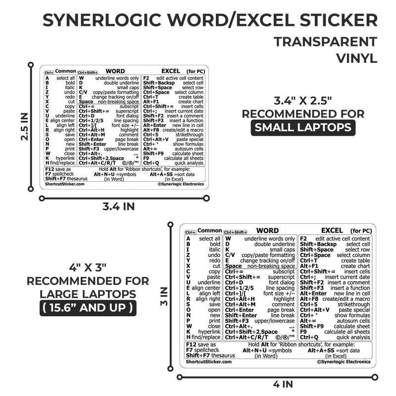 SYNERLOGIC Windows + Word/Excel (for Windows) Quick Reference Guide Keyboard