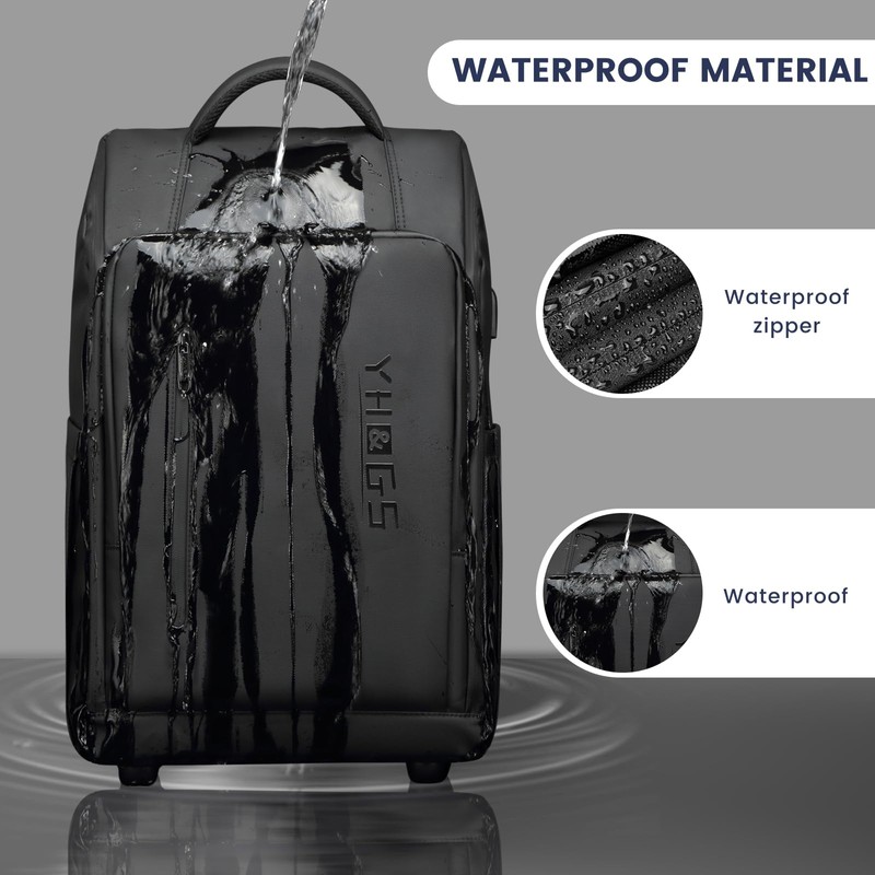 GOTECH Rolling Backpack Waterproof Commuter Backpack with Wheels for Business,