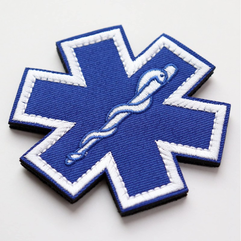 Asclepius Wand Patch Emergency Medical Symbol Star of Life Velcro