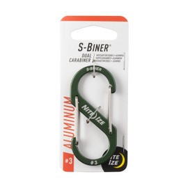 Nite Ize SBA3-08-R6 Dual Carabiner for Keys and EDC, Size #3, Olive