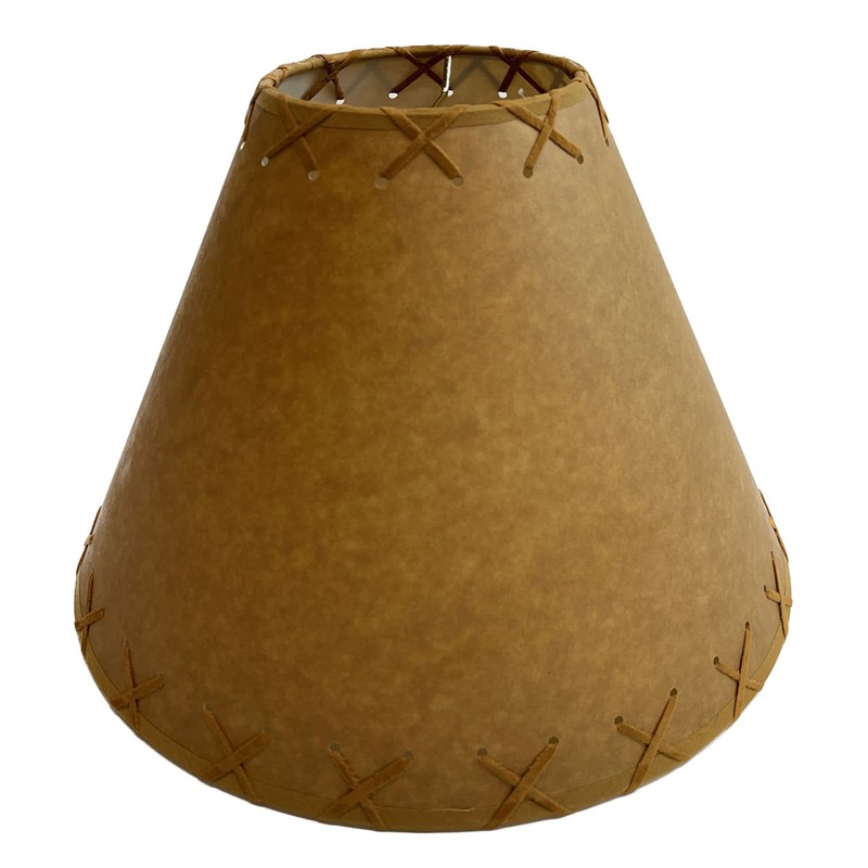 Rustic Oiled Kraft Laced Lamp Shade - 14"