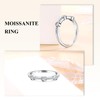 3 Stone Stackable Band Ring 925 Stamped Rhodium Plated Sterling