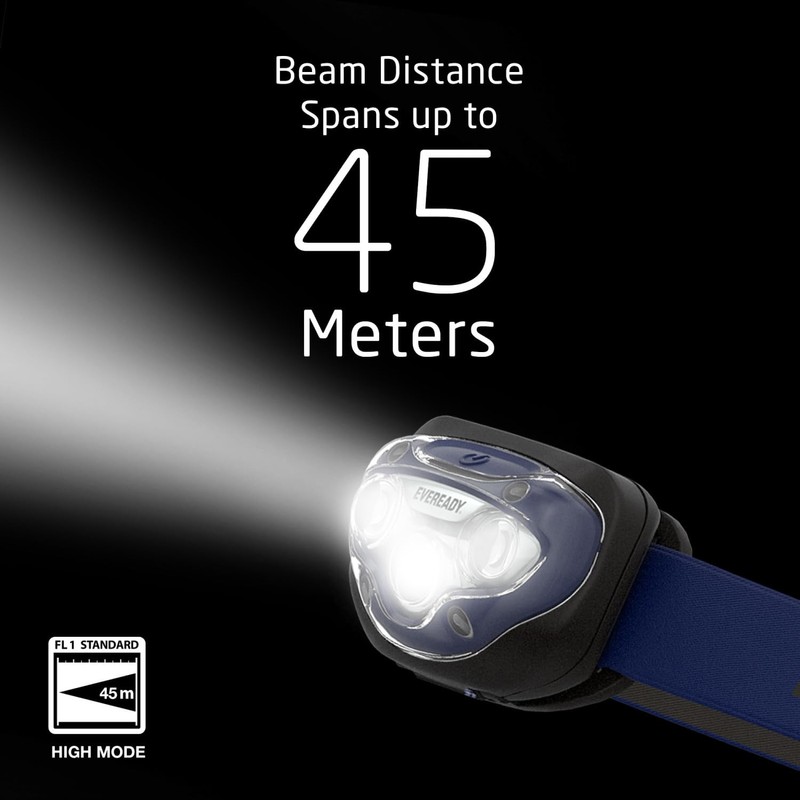 Eveready LED Headlamp, 200 Lumen, IPX4 Water Resistant, Durable Indoor