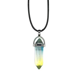 VIE Double Point Pencil Pendant, Black String, Glass (Colour E)