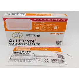 Allevyn Gentle Border Lite 5.5cm x 12cm - Box of 10 | Soft and Flexible Foam Dressings | Advanced Wound Care