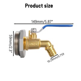 Ceaeso 2" Drum Faucet 1 inch Brass Barrel Faucet for 55 Gallon Drum, 55 Gallon Steel/Plastic Drum,rain Barrel Faucet, with EPDM Washer