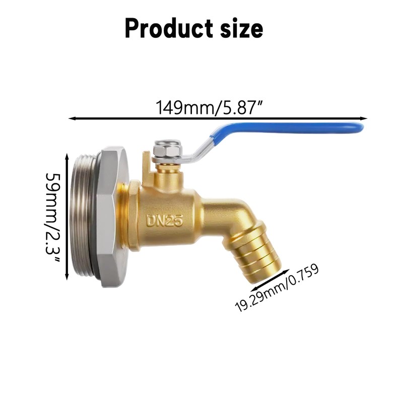 Ceaeso 2" Drum Faucet 1 inch Brass Barrel Faucet for